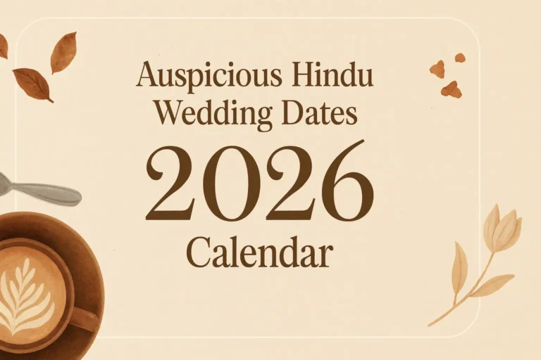 Auspicious Hindu Wedding Dates 2026 Calendar